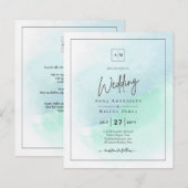 LeahG Zee Glass Turquoise Blauwgroen Blue Wedding  (Voorkant / Achterkant)