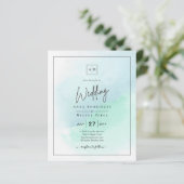 LeahG Zee Glass Turquoise Blauwgroen Blue Wedding  (Staand voorkant)