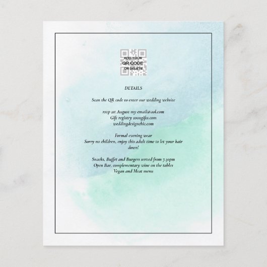 LeahG Zee Glass Turquoise Blauwgroen Blue Wedding  (Achterkant)