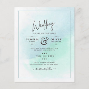 LeahG Zee Glass Turquoise Blauwgroen Blue Wedding  Flyer