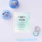 LeahG Zee Glass Turquoise Blauwgroen Blue Wedding  Flyer (Enkel)