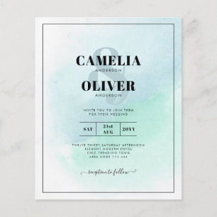 LeahG Zee Glass Turquoise Blauwgroen Blue Wedding  Flyer