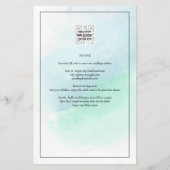 LeahG Zee Glass Turquoise Blauwgroen Blue Wedding Flyer (Achterkant)
