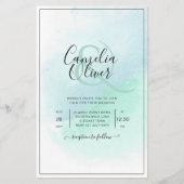 LeahG Zee Glass Turquoise Blauwgroen Blue Wedding  Flyer (Voorkant)