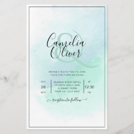 LeahG Zee Glass Turquoise Blauwgroen Blue Wedding  Flyer