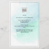 LeahG Zee Glass Turquoise Blauwgroen Blue Wedding  Flyer (Achterkant)