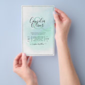 LeahG Zee Glass Turquoise Blauwgroen Blue Wedding  Flyer (Hand)