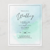 LeahG Zee Glass Turquoise Blauwgroen Blue Wedding Flyer (Voorkant)