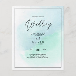 LeahG Zee Glass Turquoise Blauwgroen Blue Wedding  Flyer