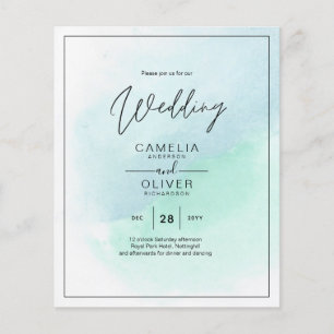 LeahG Zee Glass Turquoise Blauwgroen Blue Wedding  Flyer