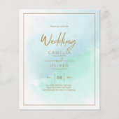 LeahG Zee Glass Turquoise Blauwgroen Blue Wedding  Flyer (Voorkant)