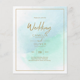 LeahG Zee Glass Turquoise Blauwgroen Blue Wedding  Flyer