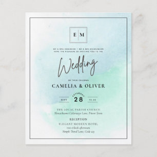 LeahG Zee Glass Turquoise Blauwgroen Blue Wedding  Flyer