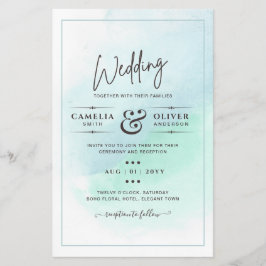LeahG Zee Glass Turquoise Blauwgroen Blue Wedding  Flyer