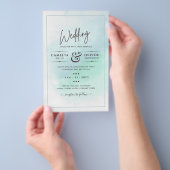 LeahG Zee Glass Turquoise Blauwgroen Blue Wedding  Flyer (Hand)