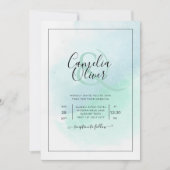 LeahG Zee Glass Turquoise Blauwgroen Blue Wedding  Kaart (Voorkant)