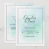 LeahG Zee Glass Turquoise Blauwgroen Blue Wedding  Kaart (Voorkant / Achterkant)