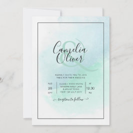 LeahG Zee Glass Turquoise Blauwgroen Blue Wedding  Kaart