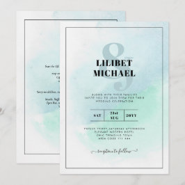 LeahG Zee Glass Turquoise Blauwgroen Blue Wedding  Kaart