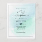 LeahG Zeeglas Turquoise Teal Blauwe Trouw UITNODIG (Voorkant)