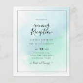 LeahG Zeeglas Turquoise Teal Blauwe Trouw UITNODIG (Voorkant)