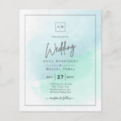 LeahG Zeeglas Turquoise Teal Blauwe Trouw UITNODIG Flyer (Voorkant)