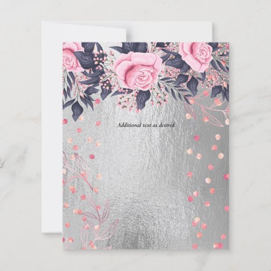 LeahG Zilver Navy Roze Goud Roze Bloem Bruiloft (Achterkant)