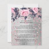 LeahG Zilver Navy Roze Goud Roze Bloem Bruiloft (Voorkant)