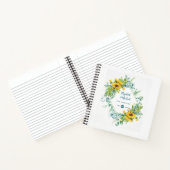 LeahG Zonnebloemen Eucalyptus Trouwgastenboek Notitieboek (Binnen)