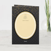 LeahG Zwart Goud Islamitisch Moslim Bruiloft Uitno Kaart (Achterkant)