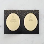 LeahG Zwart Goud Islamitisch Moslim Bruiloft Uitno Kaart (Binnen)