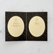 LeahG Zwart Goud Islamitisch Moslim Bruiloft Uitno Kaart (Binnen)