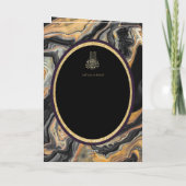 LeahG Zwart Goud Islamitisch Moslim Bruiloft Uitno Kaart (Achterkant)