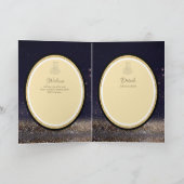 LeahG Zwart Goud Islamitisch Moslim Bruiloft Uitno Kaart (Binnen)