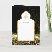 LeahG Zwart Goud Islamitisch Moslim Bruiloft Uitno Kaart (Achterkant)