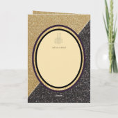 LeahG Zwart Goud Islamitisch Moslim Bruiloft Uitno Kaart (Achterkant)