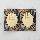 LeahG Zwart Goud Islamitisch Moslim Bruiloft Uitno Kaart (Binnen)