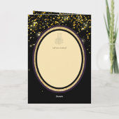 LeahG Zwart Goud Islamitisch Moslim Bruiloft Uitno Kaart (Achterkant)