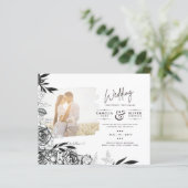 LeahG Zwart Witte Rozen Foto Overlay Trouwen (Staand voorkant)