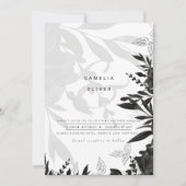 LeahG Zwarte Witte Rozen Huwelijksbudget UITNODIGI Kaart (Voorkant)