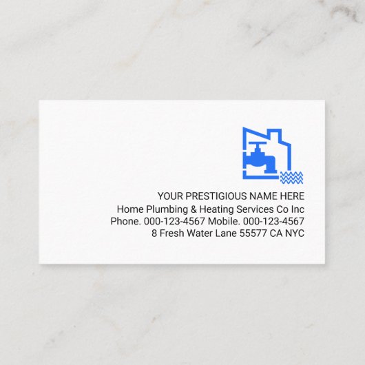 Leaking Blue Faucet Building Home Frame Visitekaartje (Achterkant)