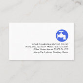 Leaking Blue Water Plumbing Pipeline Visitekaartje (Achterkant)