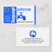 Leaking Faucet Blue Home Building Plumber Visitekaartje (Voorkant / Achterkant)