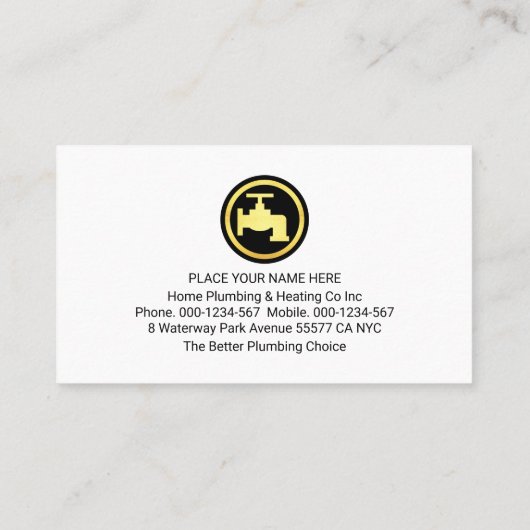 Leaking Faucet Pipe Under Rooftop Visitekaartje (Achterkant)