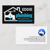 Leaking Faucet Under Building Plumber Visitekaartje (Voorkant / Achterkant)