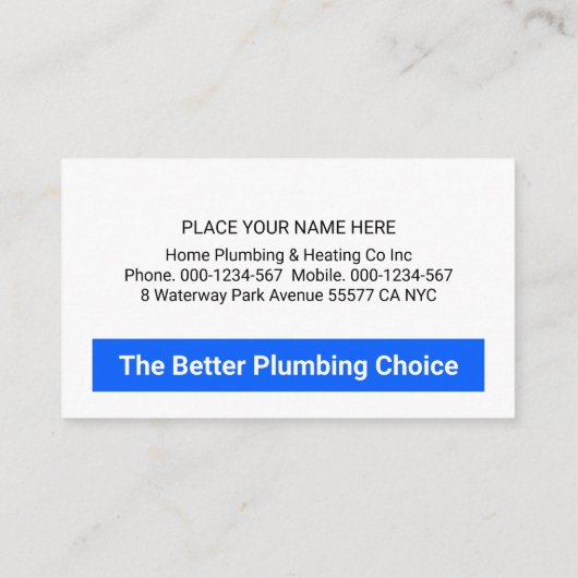 Leaking Faucet Water Waves Visitekaartje (Achterkant)