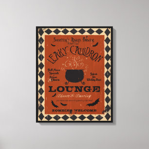 Leaky Cauldron Lounge Mason Halloween Art Canvas Afdruk