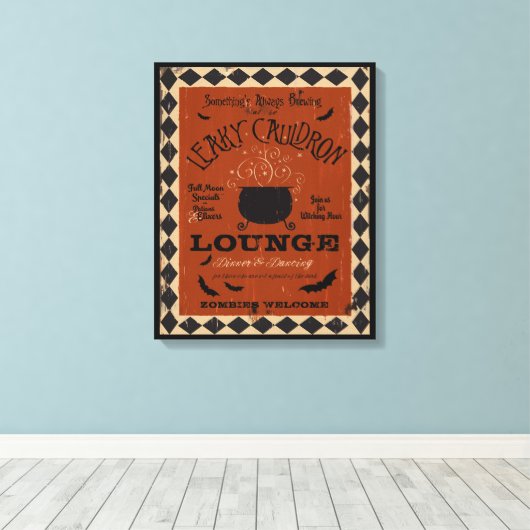 Leaky Cauldron Lounge Mason Halloween Art Canvas Afdruk (Insitu (Houten vloer))