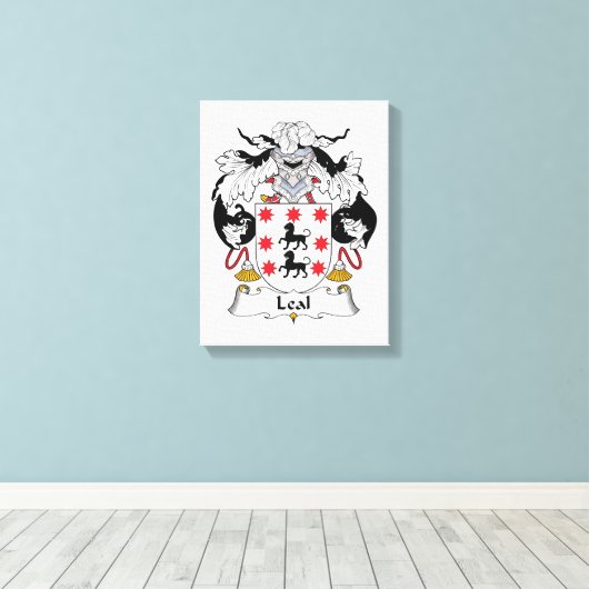 Leal Family Crest Canvas Afdruk (Insitu (Houten vloer))