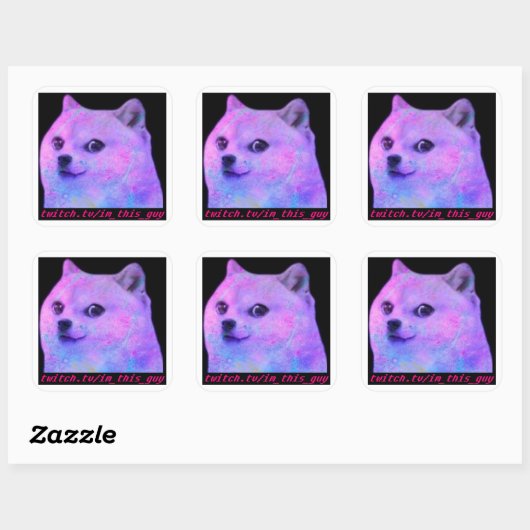 Lean Doge Vierkante Sticker (Vel)